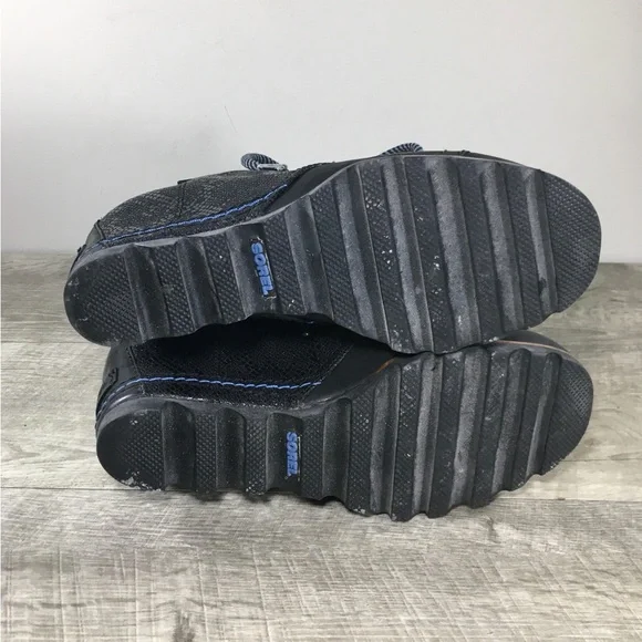 Sorel Women’s NL2264 Black Leather Premium Hidden Wedge Ankle Boots Size 10 - Picture 8 of 11